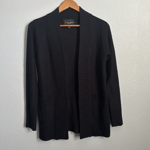 M Black Cardigan, open black knit sweater, CCB - Picture 2 of 6